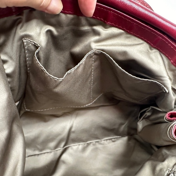 L.K.BENNETT LONDON BURGUNDY RED SNAKESKIN LEATHER  HANDBAG SATCHEL - Picture 16 of 16